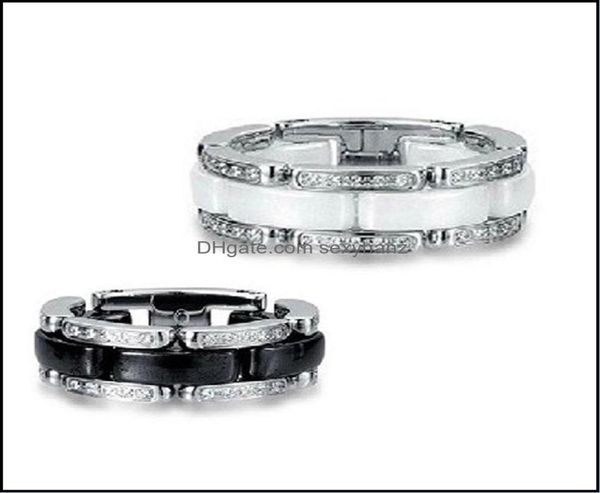 

band rings jewelry whole for men women couple index finger wedding gift stainless steel punk classic ceramic ring1949268, Silver