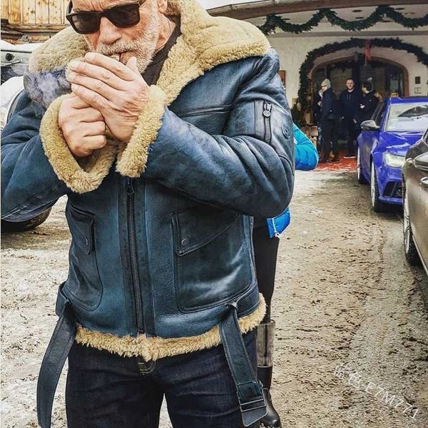 

winter wholesale men coat fur plus size men's leather jacket thickened mid waterproof leather jacket for men kck, Black;brown