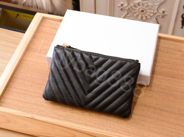 

famous designer zero wallet wallet luxury brand card clip leather cardholder wallet box, Red;black