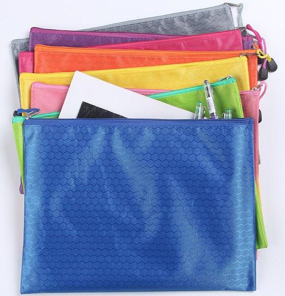

a4 a5 a6 waterproof pvc oxford zipper bag document zipper pouch file holder storage bag for office school family supplies business5490745, Blue;pink