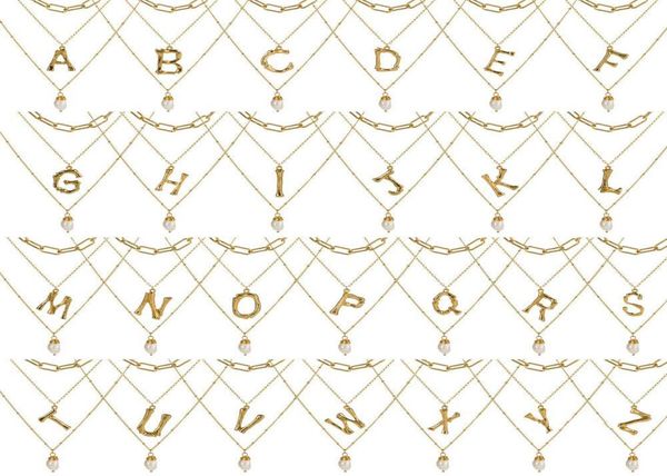 

26 english letter multistorey necklace natural pearl joker necklace woman gift6662658, Silver