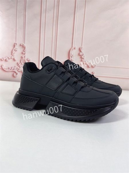 

mens women designer shoes lace low high sneakers casual womens shoe sports breathable flexible soft comfortable real leather woman trainers, Black