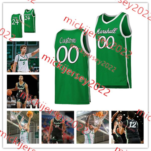 

aaa marshall jersey custom stitched mens youth obinna anochili-killen creighton thienneman david early marshall thundering herd basketball j, Black