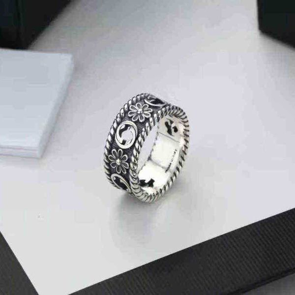 

50% off designer jewelry bracelet necklace ring accessories small daisy flower hollow out ring as old gift for men women, Silver