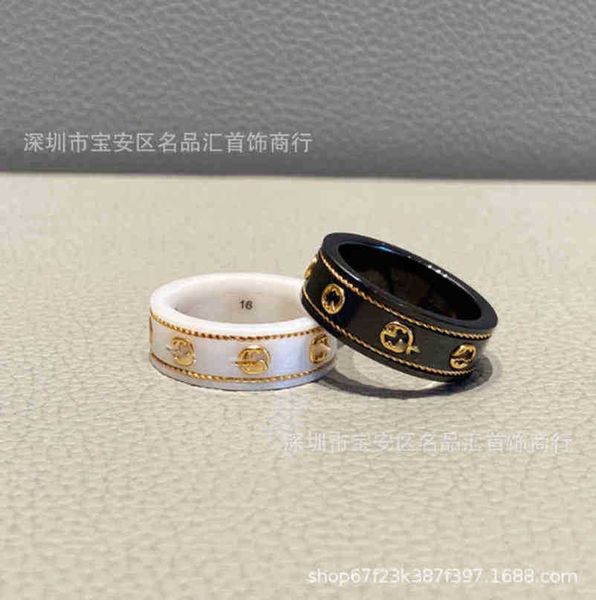

designer jewelry bracelet necklace ring same black white ceramic sterling plated gold thread couple ringnew jewellery, Silver