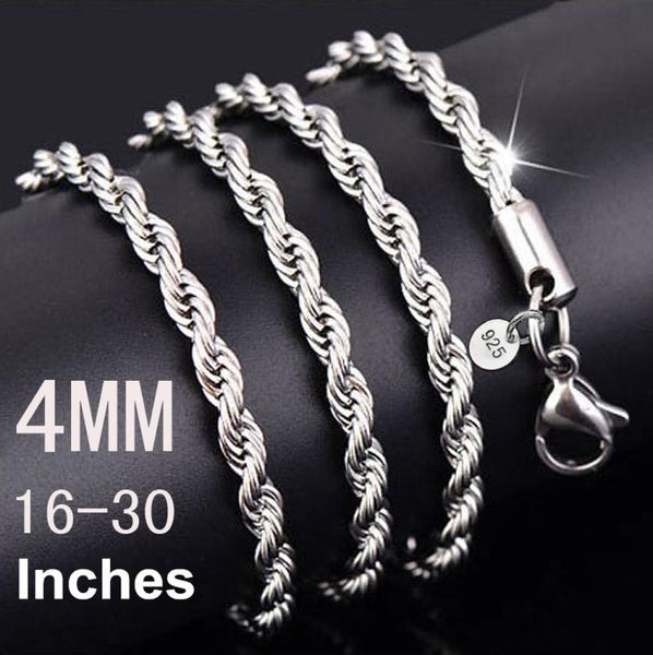 

925 stamp rope chains 4mm sterling silver plated necklaces for women men fashion trend diy jewelry accesories 16039039 1807123981