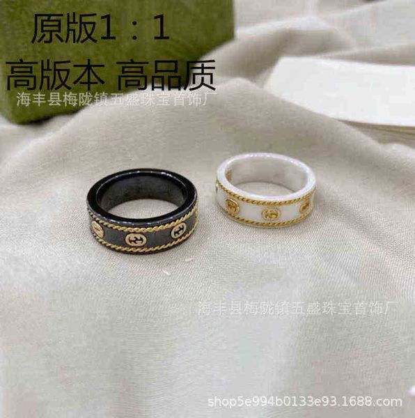 

designer jewelry bracelet necklace accessories sterling interlocking antique ceramic black white trend male female couple pair ring, Silver