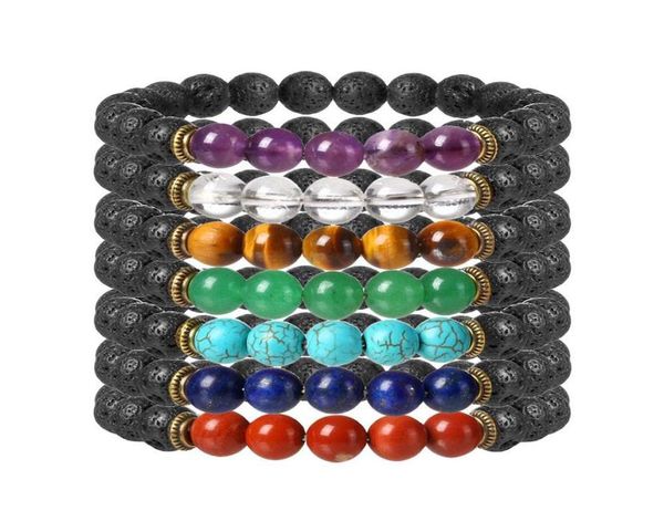 

eye tiger turquoise natural stone bracelet lava rock essential oil diffuser beaded bracelet designer fashion jewelry for women men5425784, Black