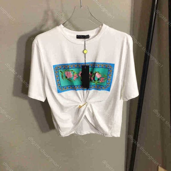 

women cotton t-shirts fashion crop for summer cotton cropped t shirt metal pin kink tshirts crew neck pullovers high quality, White