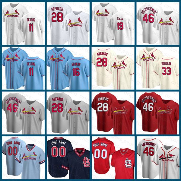 

2022 new baseball jersey nolan arenado cardinal paul goldschmidt dylan carlson walker sullivan willson contreras ryan helsley giovanny galle, Blue;black