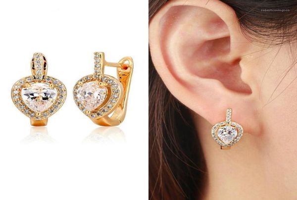 

hoop huggie 6colors teardrop cz huggies small earrings for women pear white around gold color loop circles jewelry boucle d0396223453, Golden;silver