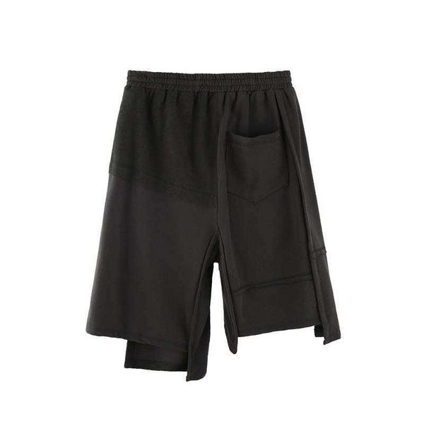 

hip hop niche design irregular shorts men's trendy loose summer trend, White;black
