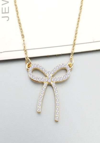 

simple bow with diamonds necklace bow clavicle chain01231347655, Silver