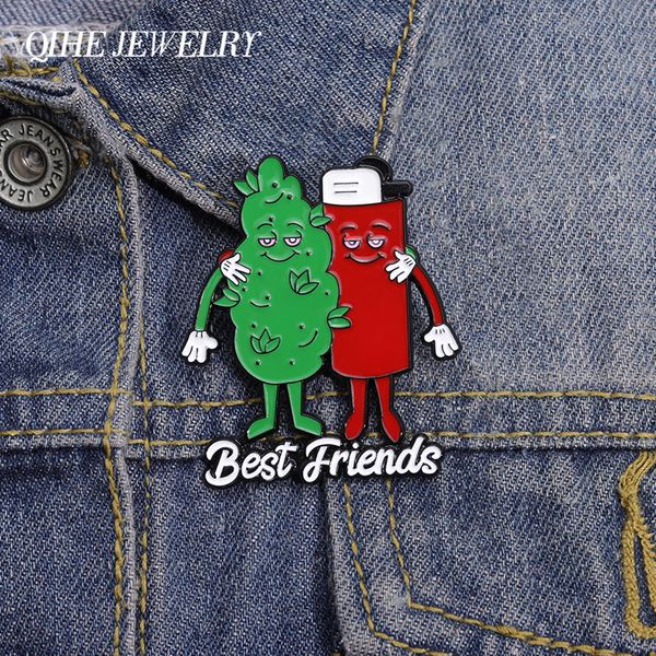 

friends enamel pins cartoon lapel badge custom bag hat metal jewelry brooch green plant red lovely wholesale accessories, Gray