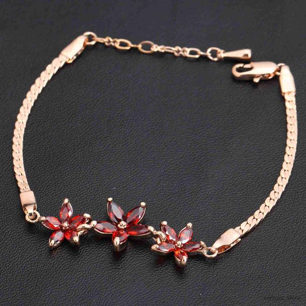 

charm bracelets three multicolour flower rose gold color bracelet, Golden;silver