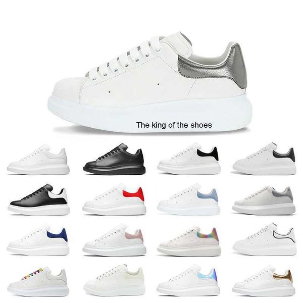 

men women casual dress shoes designer mens oversized sneakers mc queens platform triple white suede black leather rainbow womens trainers