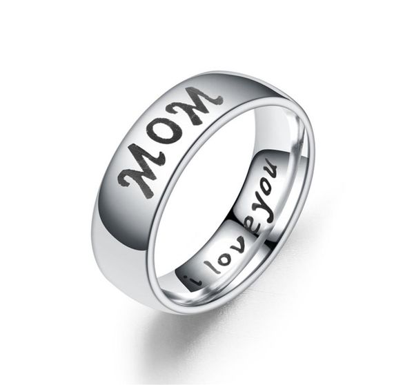 

i love you band ring stainless steel dad mom son daughter bang rings women mens fashion jewelry will and sandy2040800, Silver
