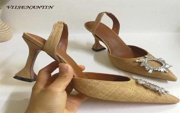 

women elegant shoes color crystal embellished slingback pointed toe high heel satin dress shoes various colors3141047, Black