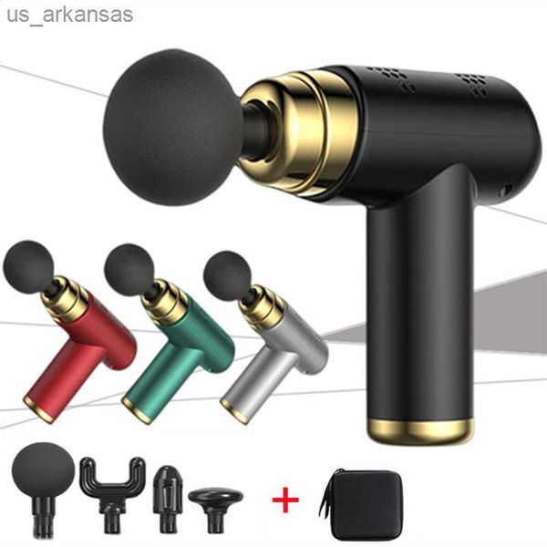 

portable massage gun percussion pistol massager for body neck deep tissue muscle relaxation gout pain relief body massager l230523