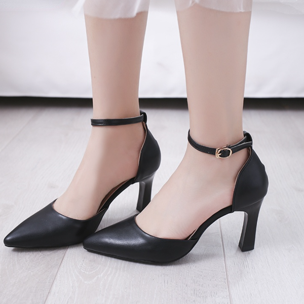 

star women sandals elegant pointed buckle strap high heels wedding shoes heeled pumps sandals white black fashion women shoes