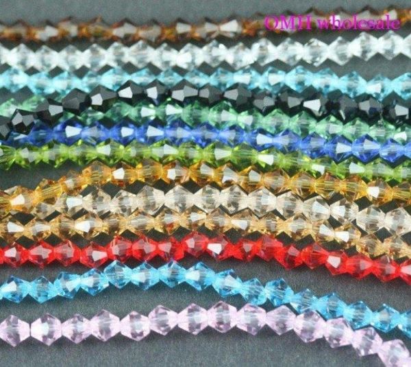 

omh whole 400pcs mixed 3mm fashion accessories spacer beads bicone glass crystal beads sj014036305