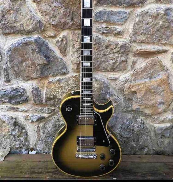 

custom shop gold silverburst yellow vb electric guitar 5 ply yellow cream body binding keystone grover tuners chrome hardware2122952