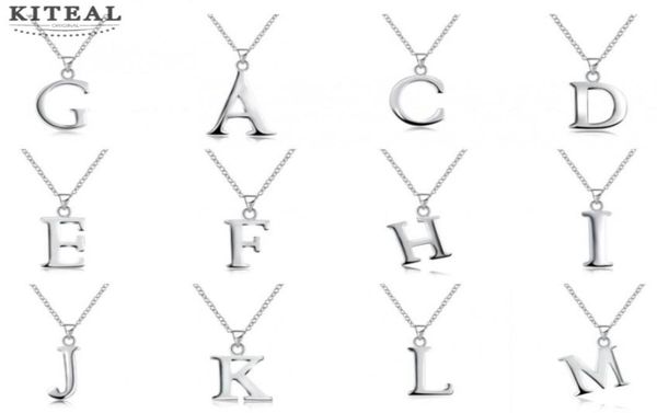 

silver necklace english letter capital pendant necklace shine 18inch collares 925 joyas smts60021039287
