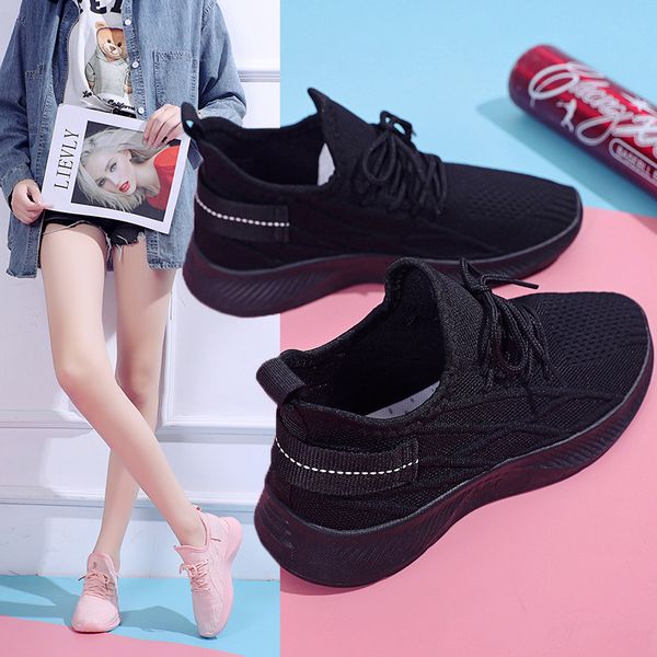 

lightweight running shoes for women fashion outdoor casual shoes comfortable breathable sneakers trendy classic female, Black