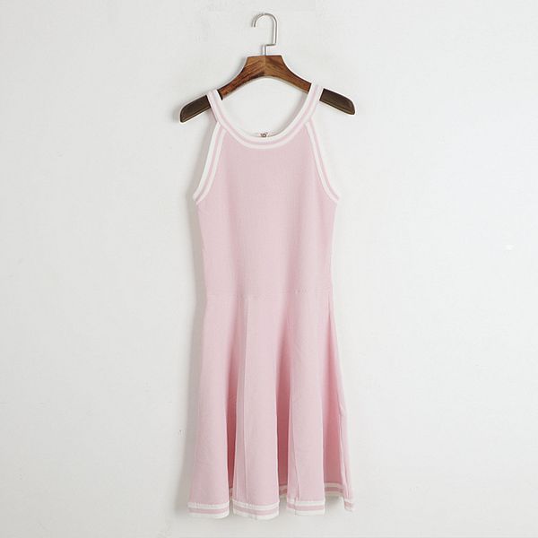 

520 xl 2023 runway dress crew neck sleeveless black pink kint dress empire brand same style dress flora print womens clothes dl