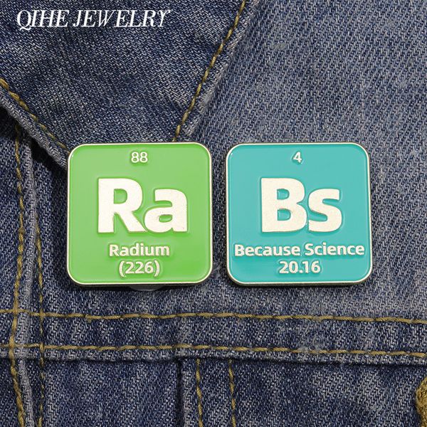 

chemical elements alphabet enamel pin badge brooch custom student scientist ah bs ra teacher school lapel hat shirt wholesale, Gray