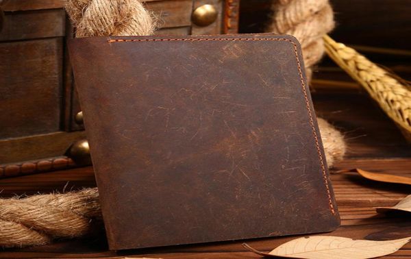 

10pcs 2021new high quanlity men genuine leather retro short wallet cowhide coin purse card holder money clips vintage design purse2888703, Red;black