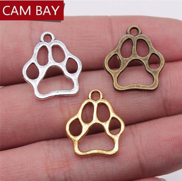 

19x17mm 3 colors antique gold silver bronze hollow dog paw charms for jewelry making9135606, Bronze;silver