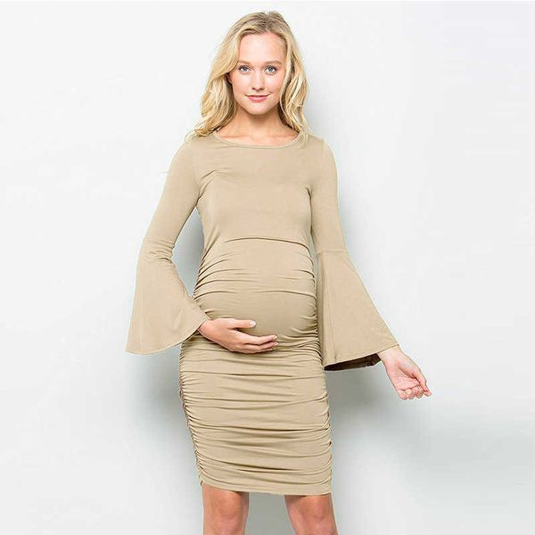 

maternity dresses p shoot summer maternity long sleeved dress g220602 good, White