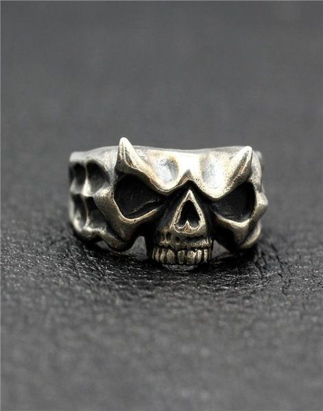 

cluster rings men039s retro handmade skull ring cute grim reaper gothic plaid punk motorcycle jewelry2944884, Golden;silver