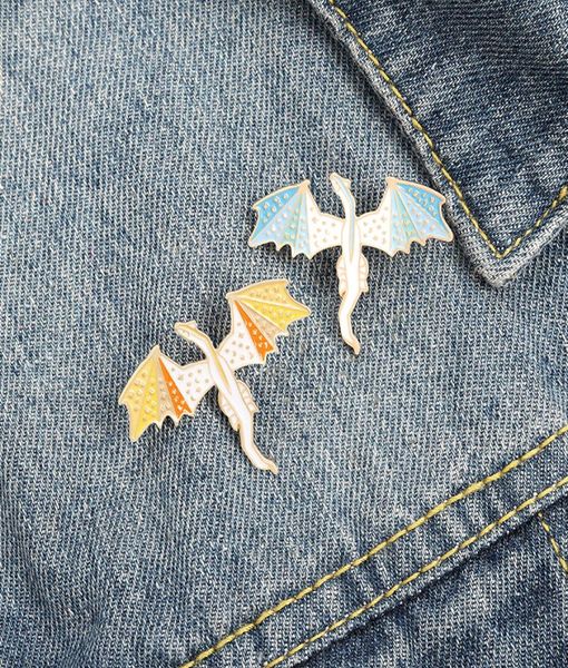

cute pterosaur enamel brooches pin for women girl fashion jewelry accessories metal vintage brooches pins badge whole gift9288039, Gray