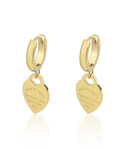 

dangle chandelier style stainless steel fashion jewelry heartshaped pendant earrings love for women039s party wedding gifts 5894609, Silver