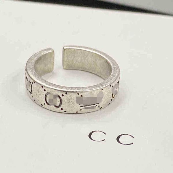 

50% off designer jewelry bracelet necklace ring accessories branded classic engraved open ring used for men women, Silver