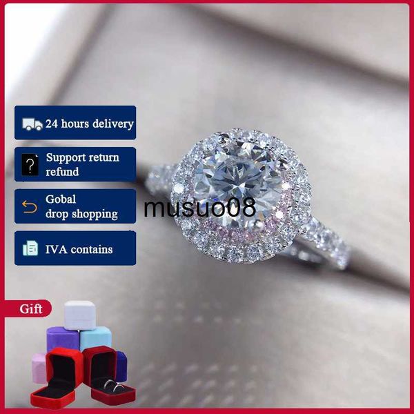 

band rings hoyon 18k white gold golor aaa moissanite zircon ring for women wedding jewelry 925 silver color customize ring name gift j230602