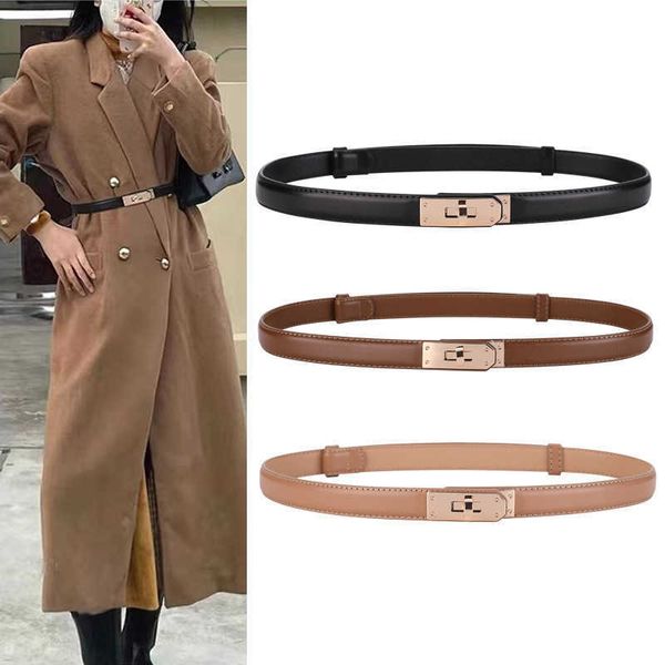 

belts suspenders thin women's summer cowhide paired with a dress coat high-end feel waistband decoration suit sweater minimalist, Black;brown