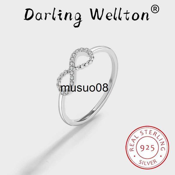 

band rings classic openwork bow number 8 full diamond couple ring for women original authentic sterling silver anniversary gift jewelry j230
