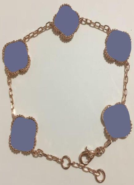 

6 colors fashion classic 4four leaf clover charm bracelets bangle chain 18k gold agate shell bijoux for mens womens wedding mothe4367505, Golden;silver