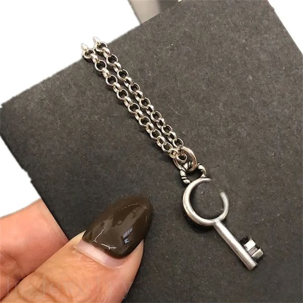 

key designer necklace double letter g luxury necklaces for men cool solid color shape charming modern stylish punk silver color pendant neck