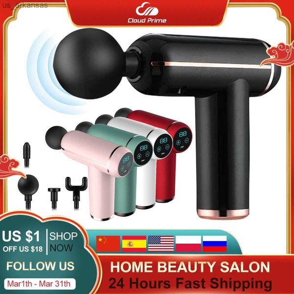 

lcd display massage gun portable percussion pistol massager for body neck deep tissue muscle relaxation gout pain relief l230523