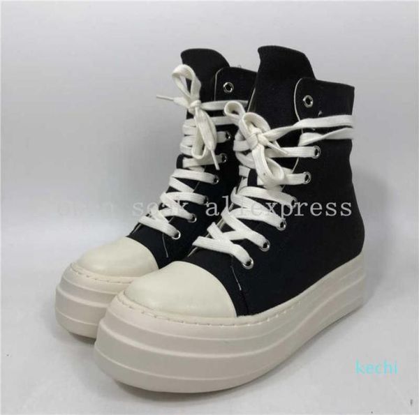 

owen seak women canvas boots shoes luxury trainers platform boots lace up sneakers shoes7503706, Black