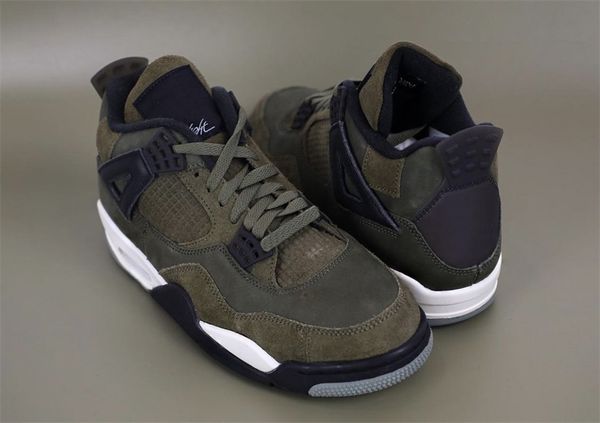 

2023 release air authentic 4 craft medium olive fb9927-200 4s men women trainers sports sneakers green with original box 36-47.5