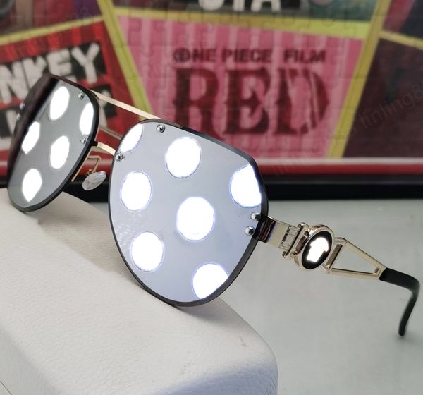 

fashion designer pilot sunglasses man woman classic rimless metal oval frame popular retro avant-garde outdoor uv 400 protection sunglasses, White;black