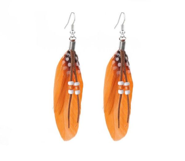 

long tassel fashion feather style ethnic boho big dangle statement earring wedding earrings jewelry accessories whole6310414, Silver