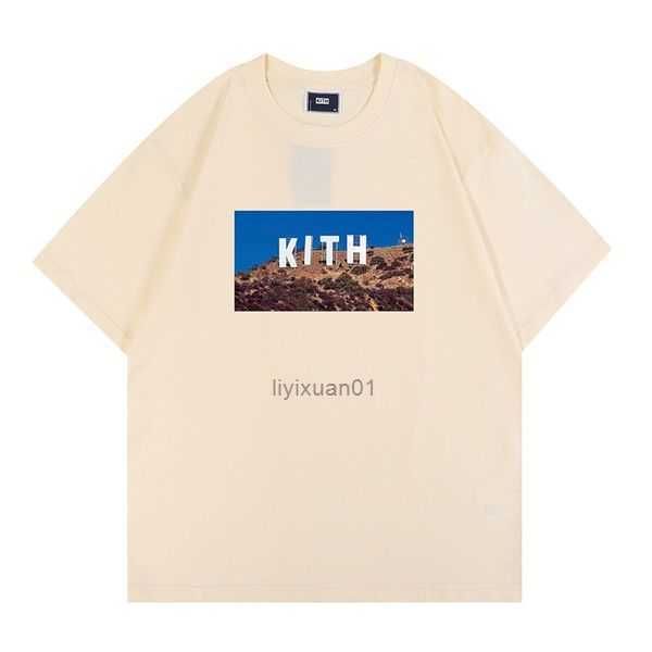 

23ss designer shirt kith tshirts washed short-sleeved oversized tees mens us size 6 wk50, White;black