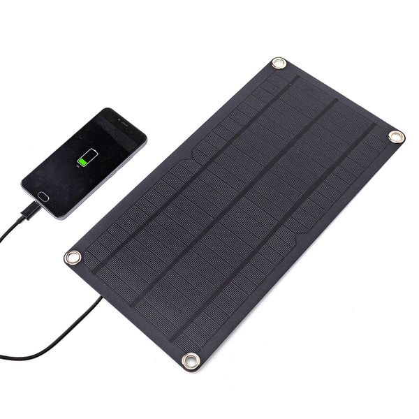 

10w12v monocrystalline silicon semi flexible solar charging panel outdoor waterproof portable charger dual usb+dc output mobile phone camera