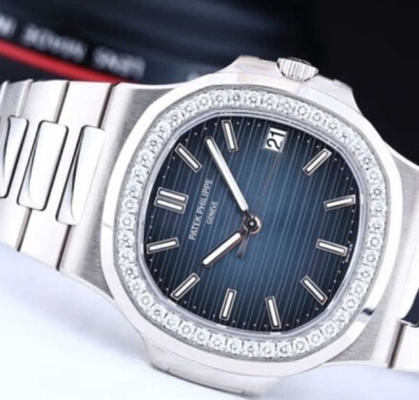 

diamond luminous wrist watches patas 40mm*8.3mm 3k 5711 lippeori iced out bezel gift phippe, Slivery;brown